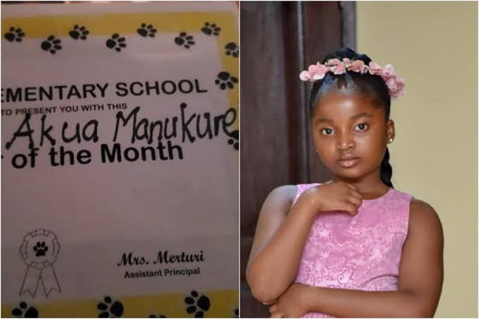 8 Year Old Ghanaian Pupil, Maame Manukure Tops Class In The US, 1 Month After Enrolling