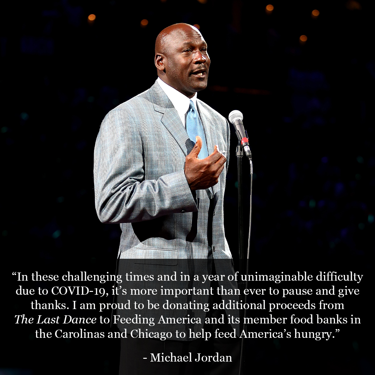 MICHAEL JORDAN MAKES $2MILLION DONATION TO FEEDING AMERICA Michael Jordan