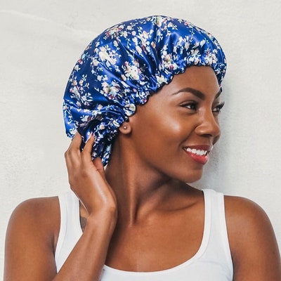 Natural black hair bonnet