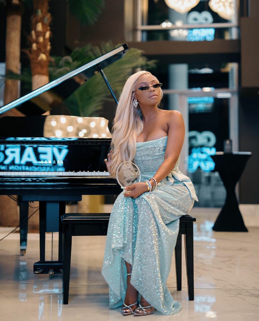 BONANG MATHEBA; THE FIRST LADY TO RECEIVE THE GQ WOMAN OF THE YEAR AWARD Bonang