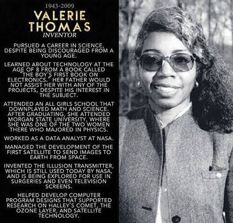  Valerie Thomas, The Black Woman That Invented The 3D Optical Illusion Transmitter Helping NASA