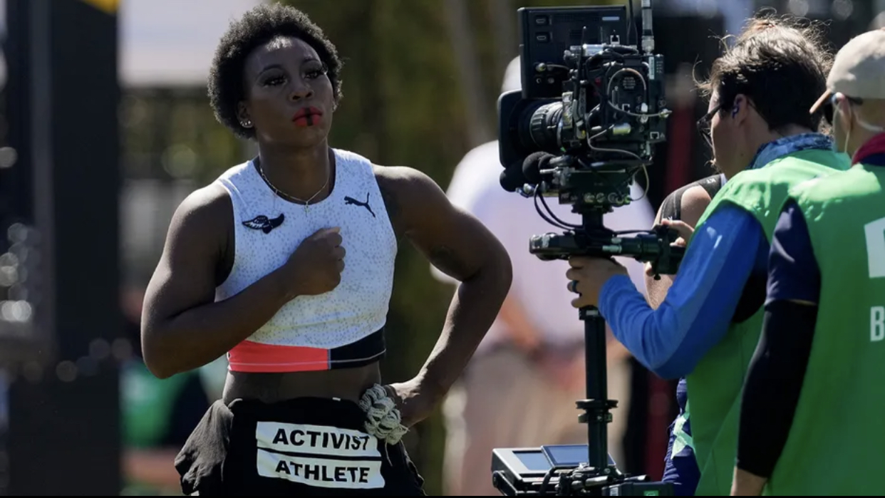 Gwen Berry, The African American Athlete Who Turned Away From The Flag During The National Anthem At The Olympic Trials 