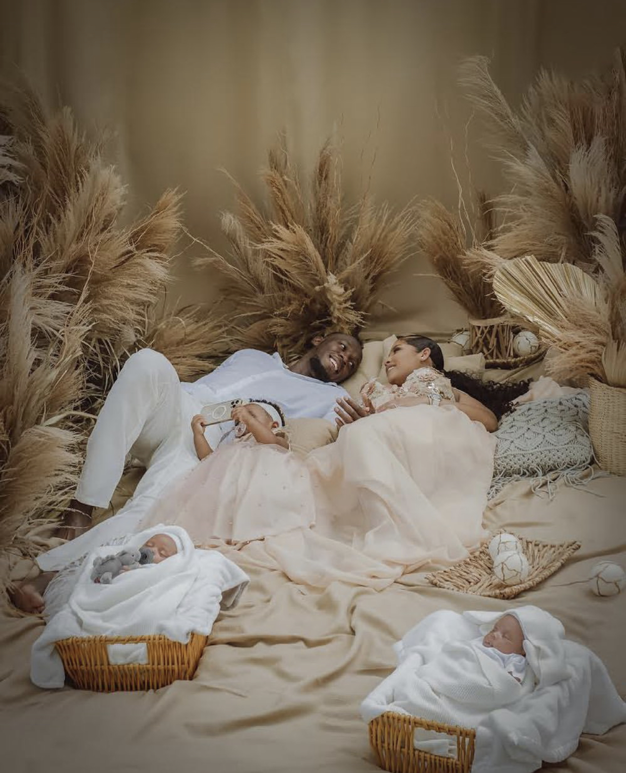 Photos: Usain Bolt Shows Off His New Born Twin Sons, Thunder Bolt and Saint Leo Bolt