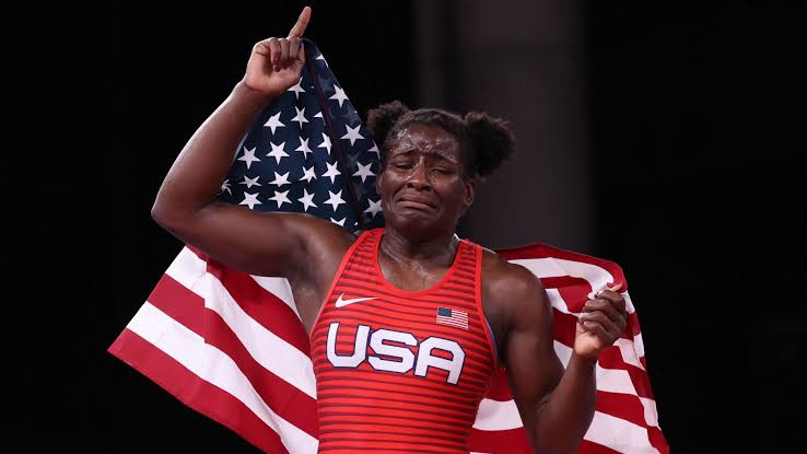 Tamyra Mensah-Stock makes history as the first Black woman to win gold for Team USA in wrestling. 