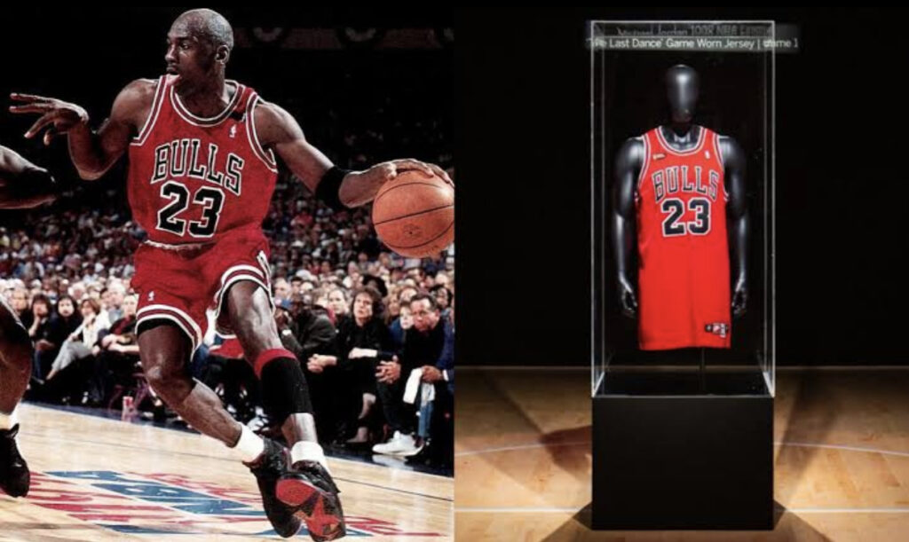 A Michael Jordan jersey sells for over $10 million, setting a new record