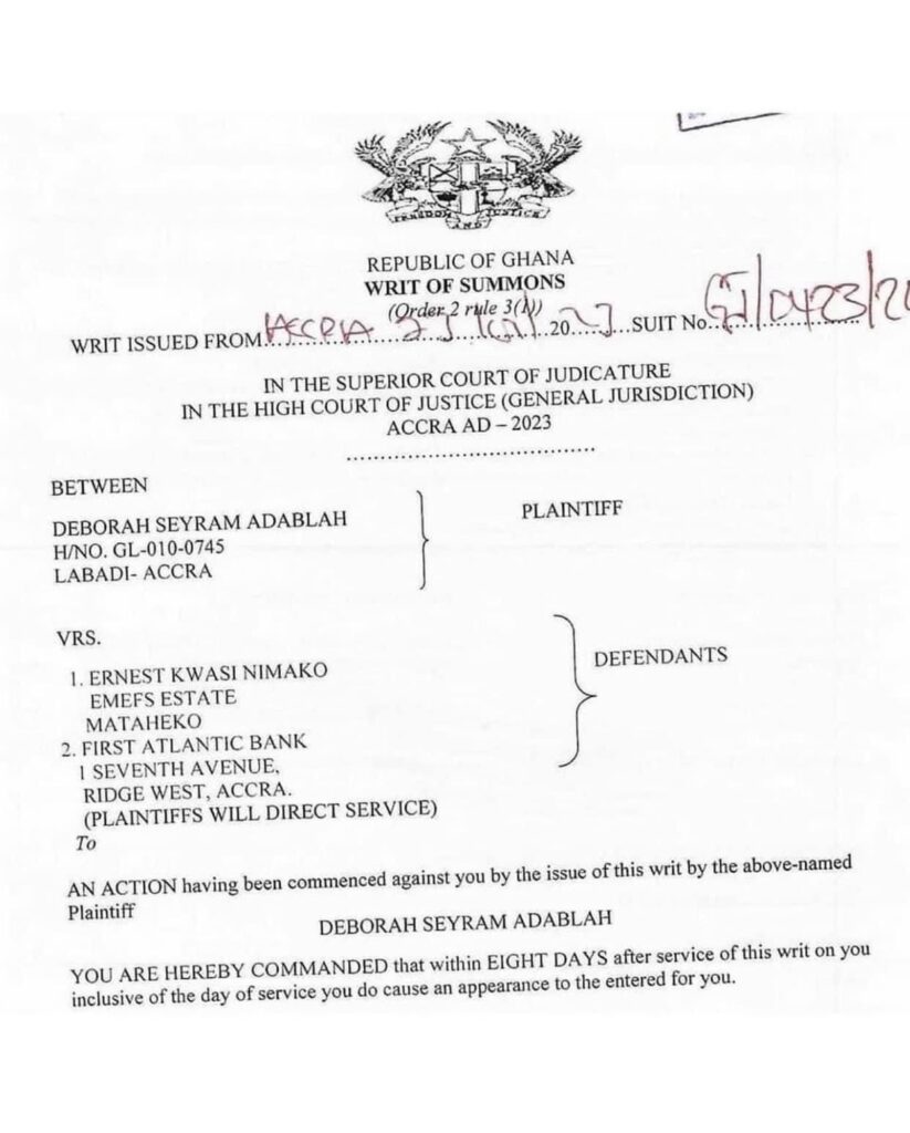 Ghanaian Lady Sues her sugar daddy over failed promises 