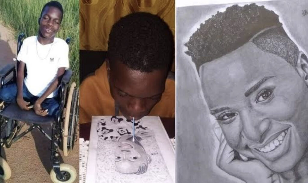 Lucas Mapheto: The Disabled Black Teen Who Uses His Mouth to Draw