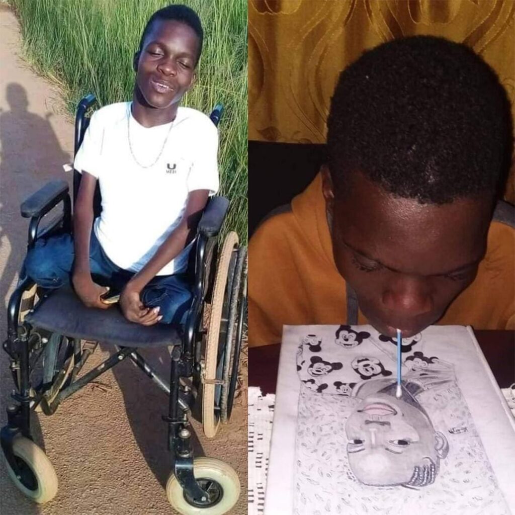 Lucas Mapheto: The Disabled Black Teen Who Uses His Mouth to Draw