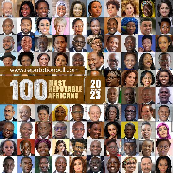 Here is the list of the 100 Most Reputable Africans in 2023  